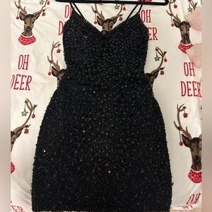 Black sequin and bead embroidered dress. Open to offers!